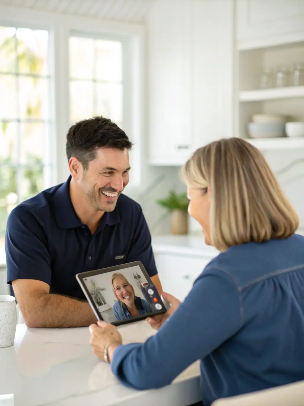 An image showcasing a satisfied Alpharetta homeowner shaking hands with an Appliances Pro Now technician after a successful appliance repair, highlighting customer satisfaction.