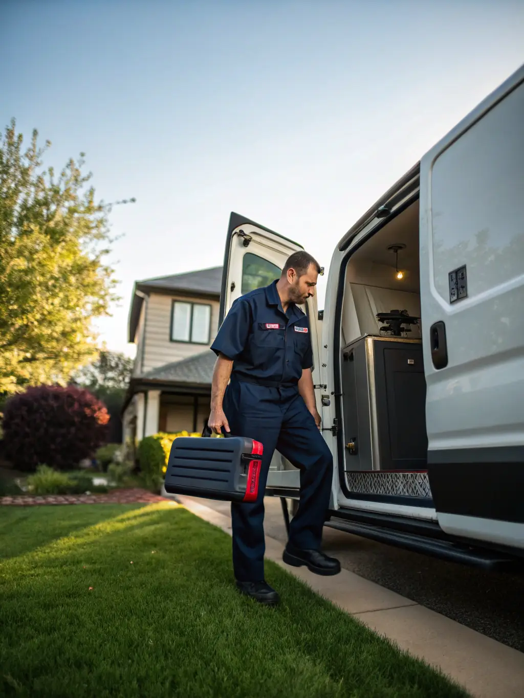 An Appliances Pro Now service van arriving promptly at a John's Creek residence, emphasizing the company's commitment to fast service.
