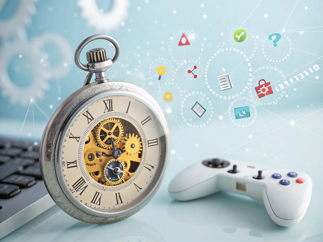 A digital illustration depicting a clock with a wrench overlayed, symbolizing fast and efficient appliance repair services.